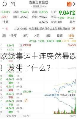 欧线集运主连突然暴跌！发生了什么？