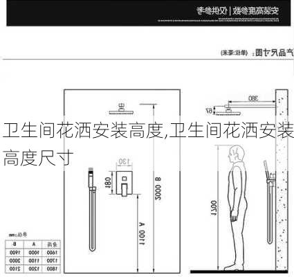 卫生间花洒安装高度,卫生间花洒安装高度尺寸