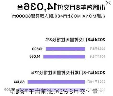 小鹏汽车盘前涨超2% 8月交付量同
增3%