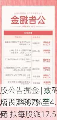 
股公告掘金 | 数码通电讯全年股东应占溢利同
增长74.87%至4.7亿
元 拟每股派17.5
仙