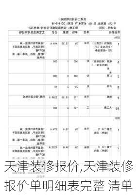 天津装修报价,天津装修报价单明细表完整 清单