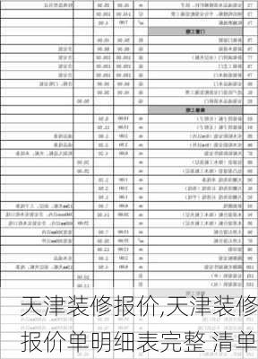 天津装修报价,天津装修报价单明细表完整 清单