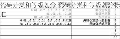 瓷砖分类和等级划分,瓷砖分类和等级划分标准