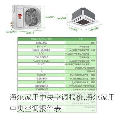 海尔家用中央空调报价,海尔家用中央空调报价表