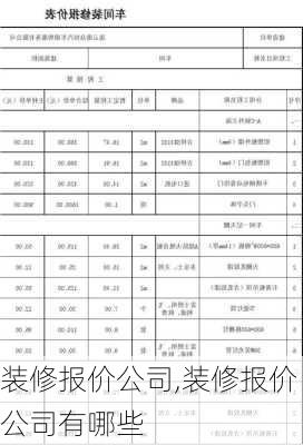 装修报价公司,装修报价公司有哪些