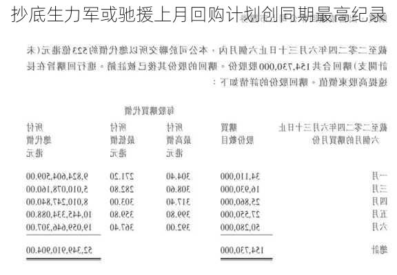 抄底生力军或驰援上月回购计划创同期最高纪录