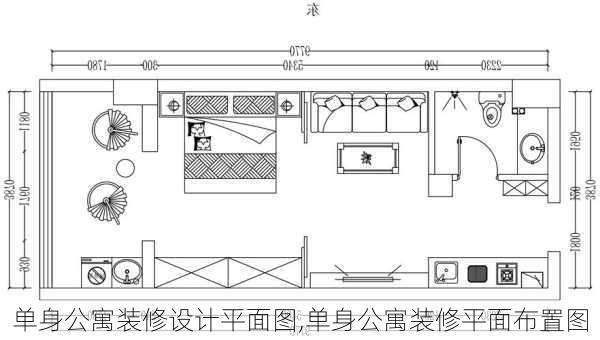 单身公寓装修设计平面图,单身公寓装修平面布置图