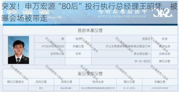 突发！申万宏源“80后”投行执行总经理王昭凭，被曝会场被带走