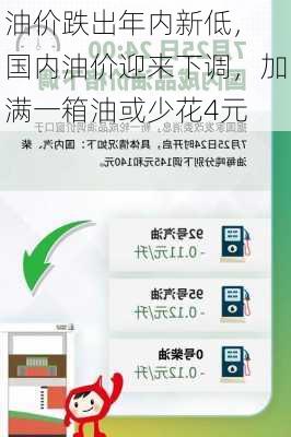 
油价跌出年内新低，国内油价迎来下调，加满一箱油或少花4元