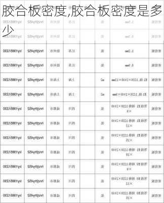 胶合板密度,胶合板密度是多少