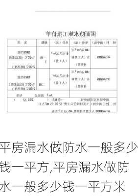 平房漏水做防水一般多少钱一平方,平房漏水做防水一般多少钱一平方米