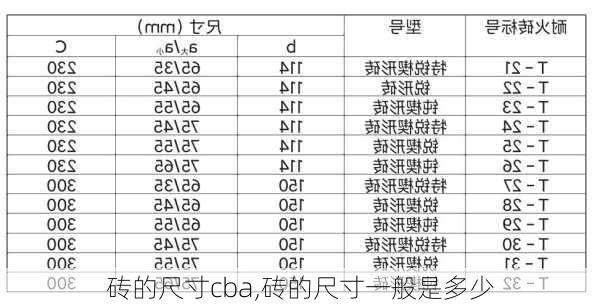 砖的尺寸cba,砖的尺寸一般是多少