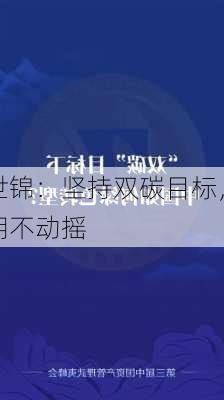 刘世锦：坚持双碳目标，稳定
预期不动摇