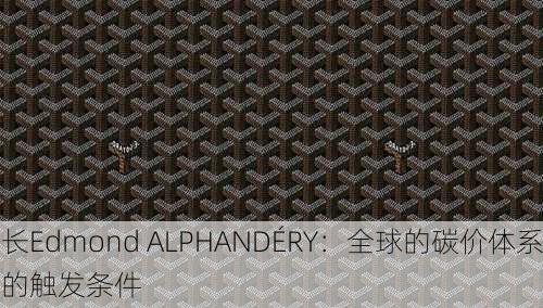 法国前经济部长Edmond ALPHANDÉRY：全球的碳价体系将会是
一个能源转型的触发条件