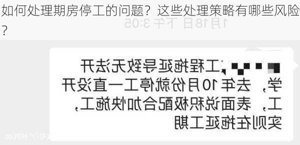 如何处理期房停工的问题？这些处理策略有哪些风险？