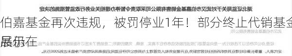 伯嘉基金再次违规，被罚停业1年！部分终止代销基金产品仍在
展示