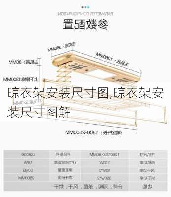 晾衣架安装尺寸图,晾衣架安装尺寸图解