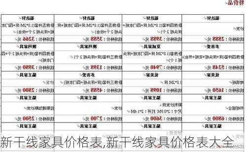 新干线家具价格表,新干线家具价格表大全