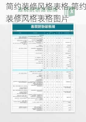 简约装修风格表格,简约装修风格表格图片