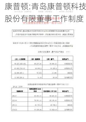 康普顿:青岛康普顿科技股份有限董事工作制度