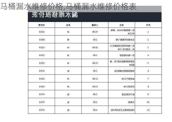 马桶漏水维修价格,马桶漏水维修价格表