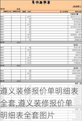 遵义装修报价单明细表全套,遵义装修报价单明细表全套图片