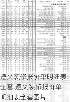 遵义装修报价单明细表全套,遵义装修报价单明细表全套图片