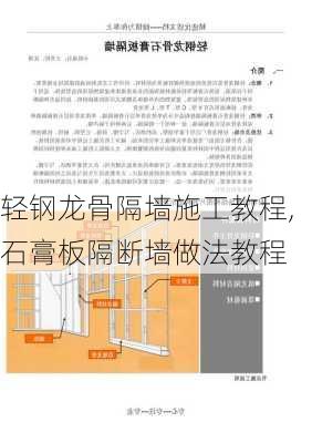 轻钢龙骨隔墙施工教程,石膏板隔断墙做法教程