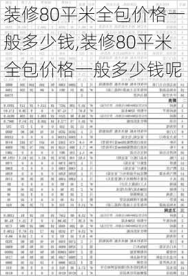 装修80平米全包价格一般多少钱,装修80平米全包价格一般多少钱呢