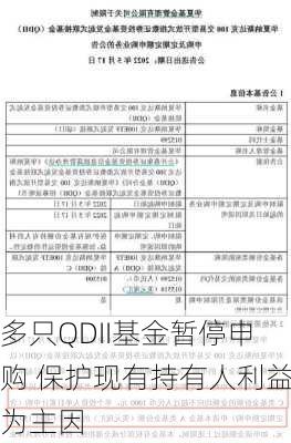 多只QDII基金暂停申购 保护现有持有人利益为主因