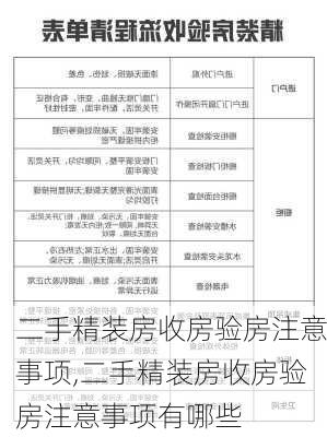 二手精装房收房验房注意事项,二手精装房收房验房注意事项有哪些