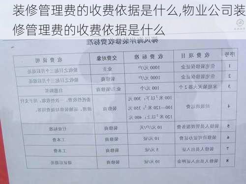 装修管理费的收费依据是什么,物业公司装修管理费的收费依据是什么