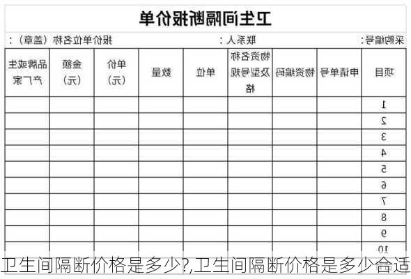 卫生间隔断价格是多少?,卫生间隔断价格是多少合适