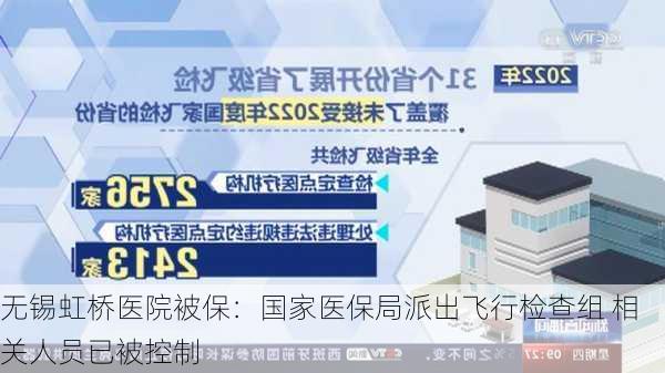 无锡虹桥医院被保：国家医保局派出飞行检查组 相关人员已被控制