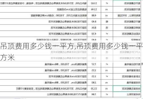 吊顶费用多少钱一平方,吊顶费用多少钱一平方米