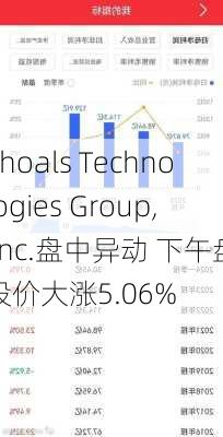 Shoals Technologies Group, Inc.盘中异动 下午盘股价大涨5.06%