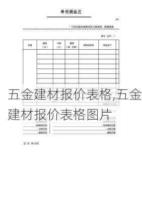 五金建材报价表格,五金建材报价表格图片