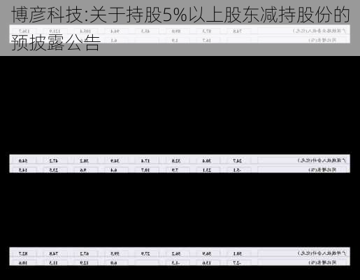 博彦科技:关于持股5%以上股东减持股份的预披露公告