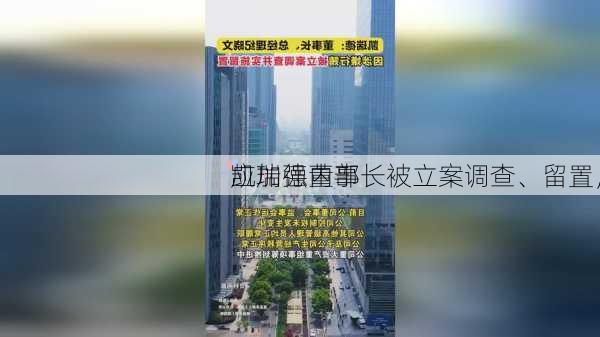 凯瑞德董事长被立案调查、留置，
应加强内部
