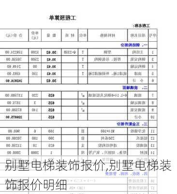 别墅电梯装饰报价,别墅电梯装饰报价明细