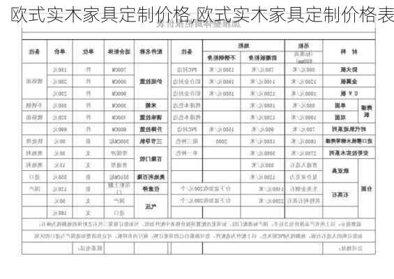 欧式实木家具定制价格,欧式实木家具定制价格表