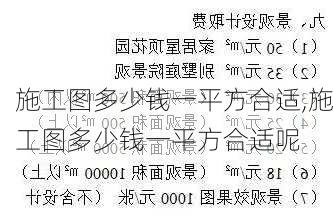 施工图多少钱一平方合适,施工图多少钱一平方合适呢