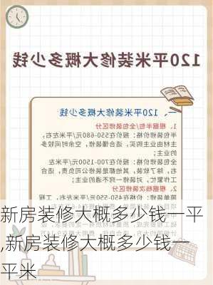 新房装修大概多少钱一平,新房装修大概多少钱一平米