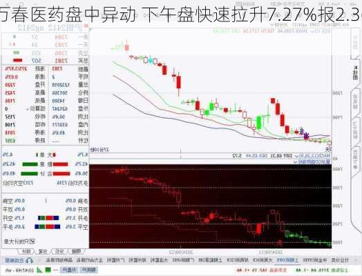 万春医药盘中异动 下午盘快速拉升7.27%报2.36
