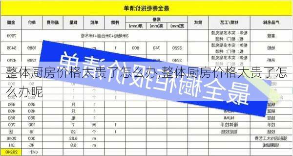 整体厨房价格太贵了怎么办,整体厨房价格太贵了怎么办呢