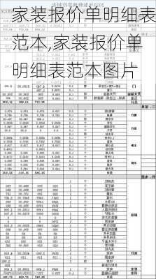 家装报价单明细表范本,家装报价单明细表范本图片