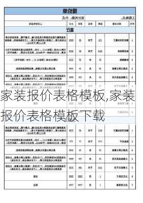 家装报价表格模板,家装报价表格模板下载