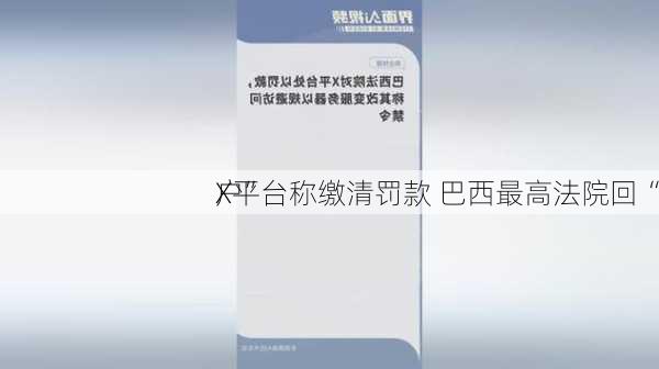 X平台称缴清罚款 巴西最高法院回“
户”