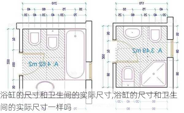 浴缸的尺寸和卫生间的实际尺寸,浴缸的尺寸和卫生间的实际尺寸一样吗