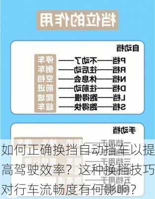 如何正确换挡自动挡车以提高驾驶效率？这种换挡技巧对行车流畅度有何影响？